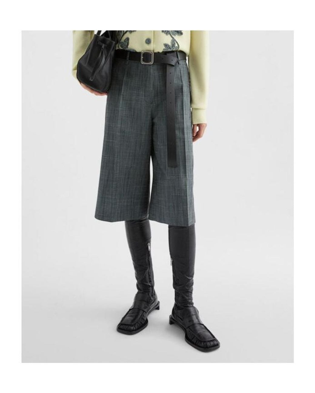 Jil Sander Gray Pressed Creased Shorts