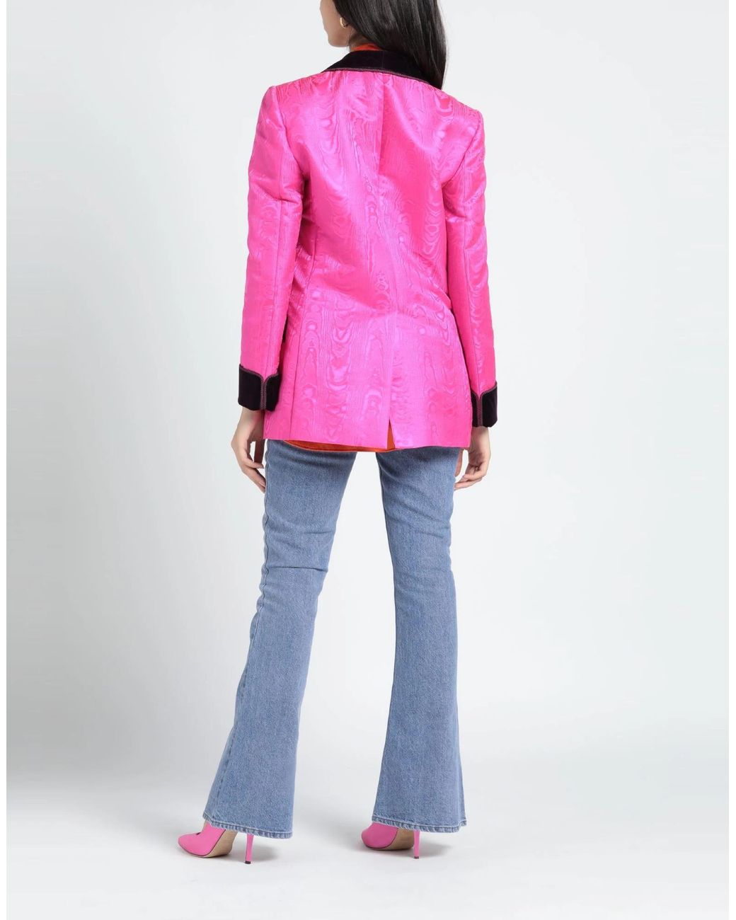 Dolce & Gabbana Pink Color-Block Velvet Satin Jacket