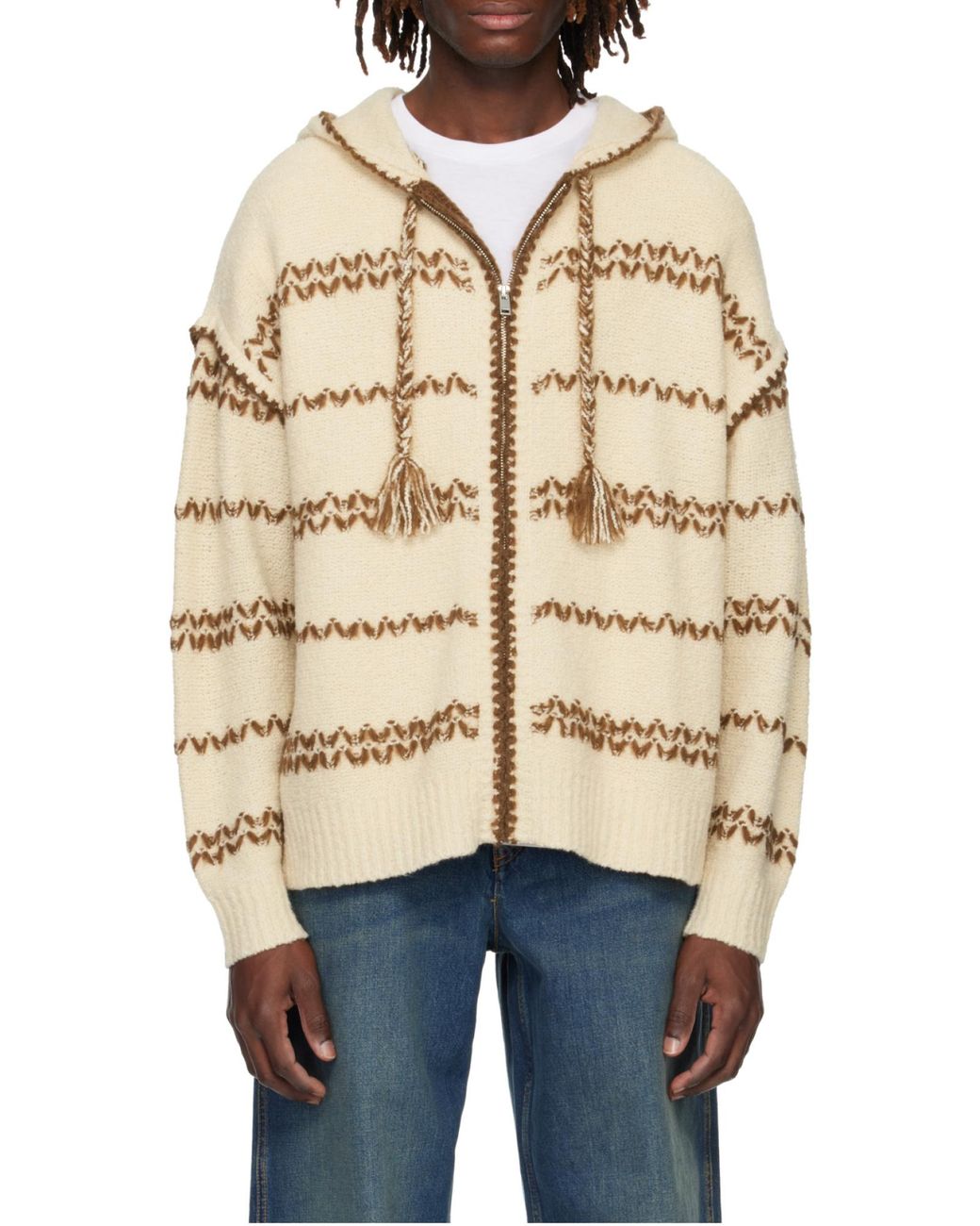 Isabel Marant Blue Rolian Knitted Zip-Up Cardigan for men