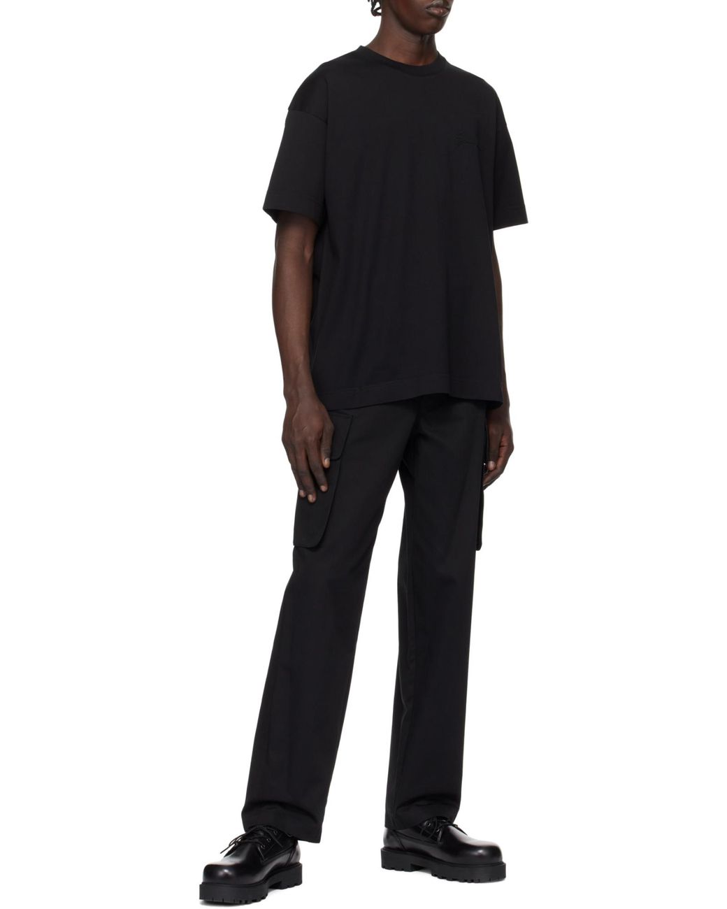 Givenchy Black Logo Embossed Crewneck T-Shirt for men