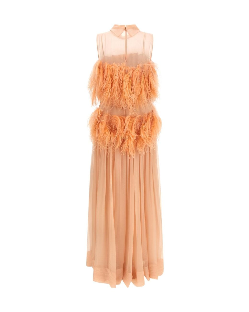 Alberta Ferretti Orange Sleeveless Dress