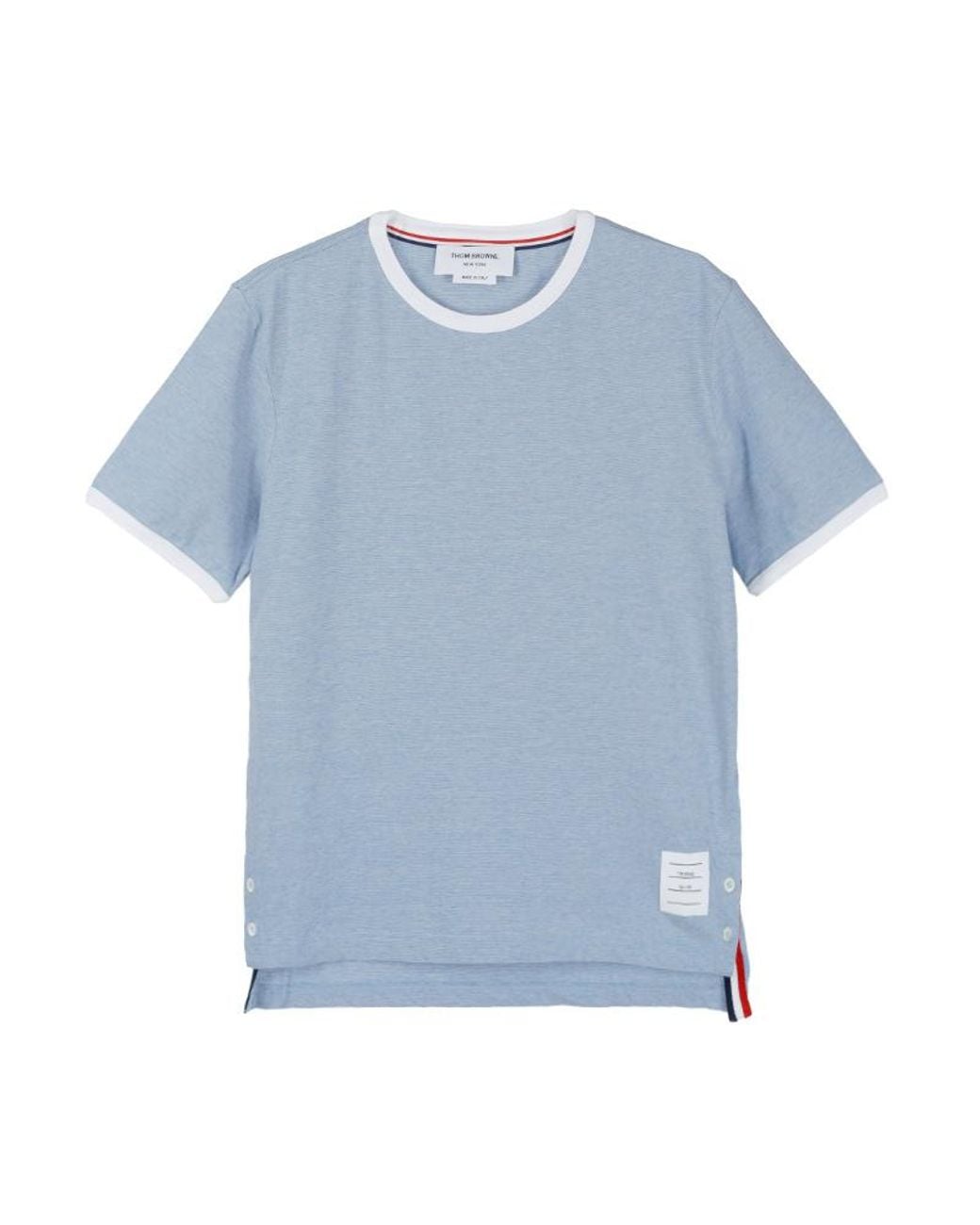 Thom Browne Blue Logo Patch Crewneck T-Shirt