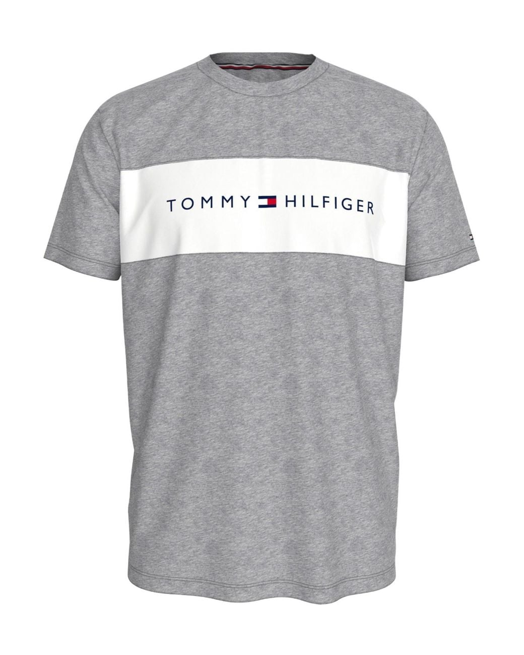 Tommy Hilfiger Gray Cotton Panel T-Shirt for men