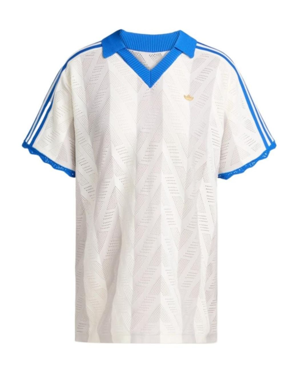 Adidas Originals Blue Short-Sleeve Polo T-Shirt