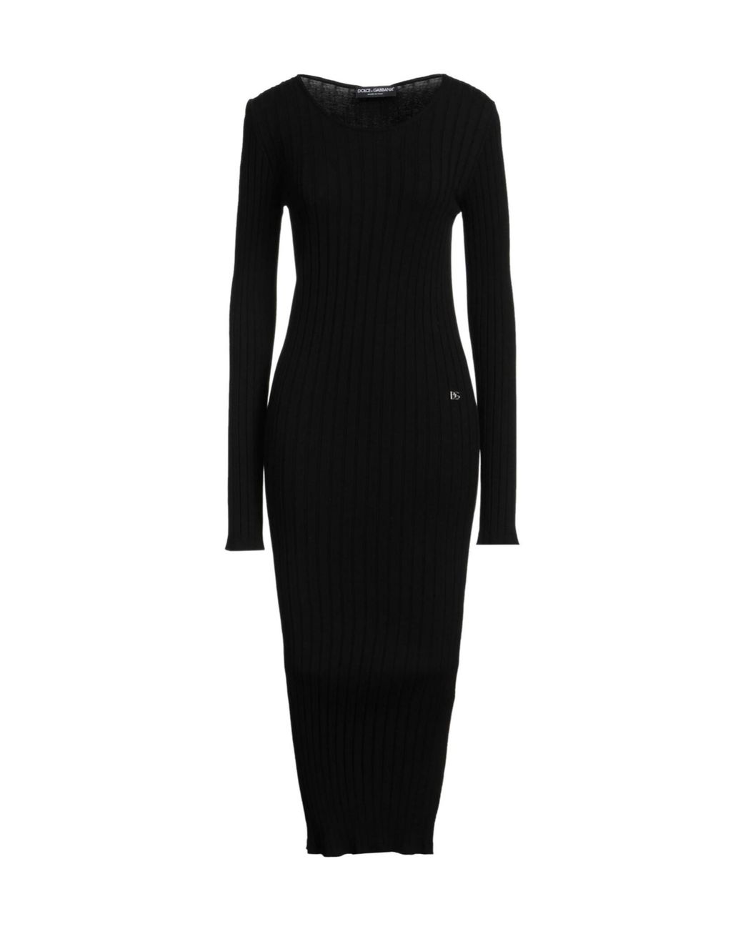 Dolce & Gabbana Black Midi Dress Viscose, Polyester