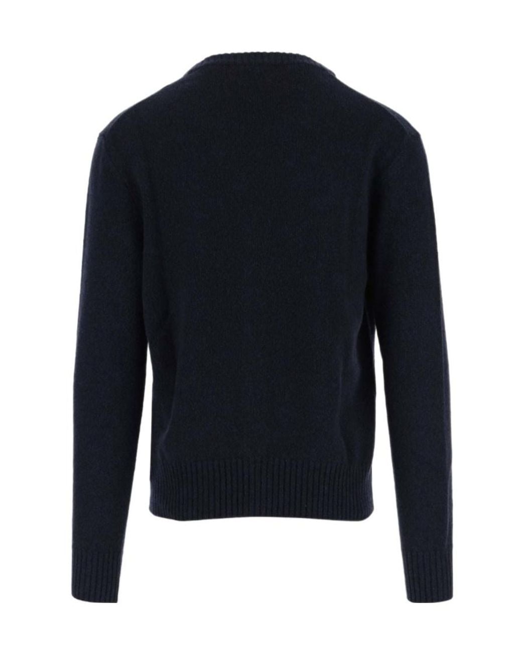 AMI Blue V-Neck Buttoned Cardigan for men