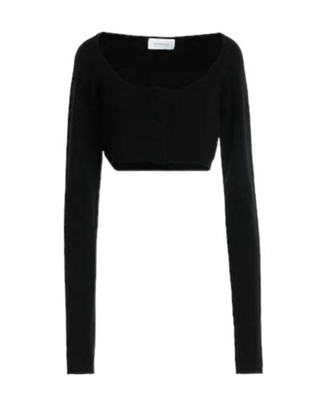 Sportmax Black Wool Long Sleeve Top