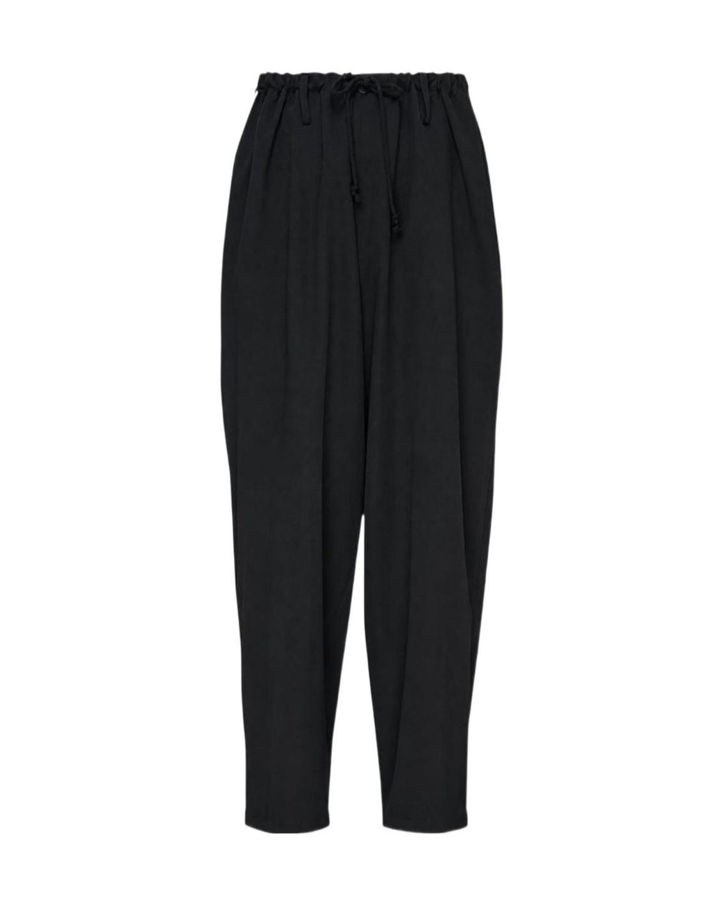 Yohji Yamamoto Black Drawstring Casual Pants for men