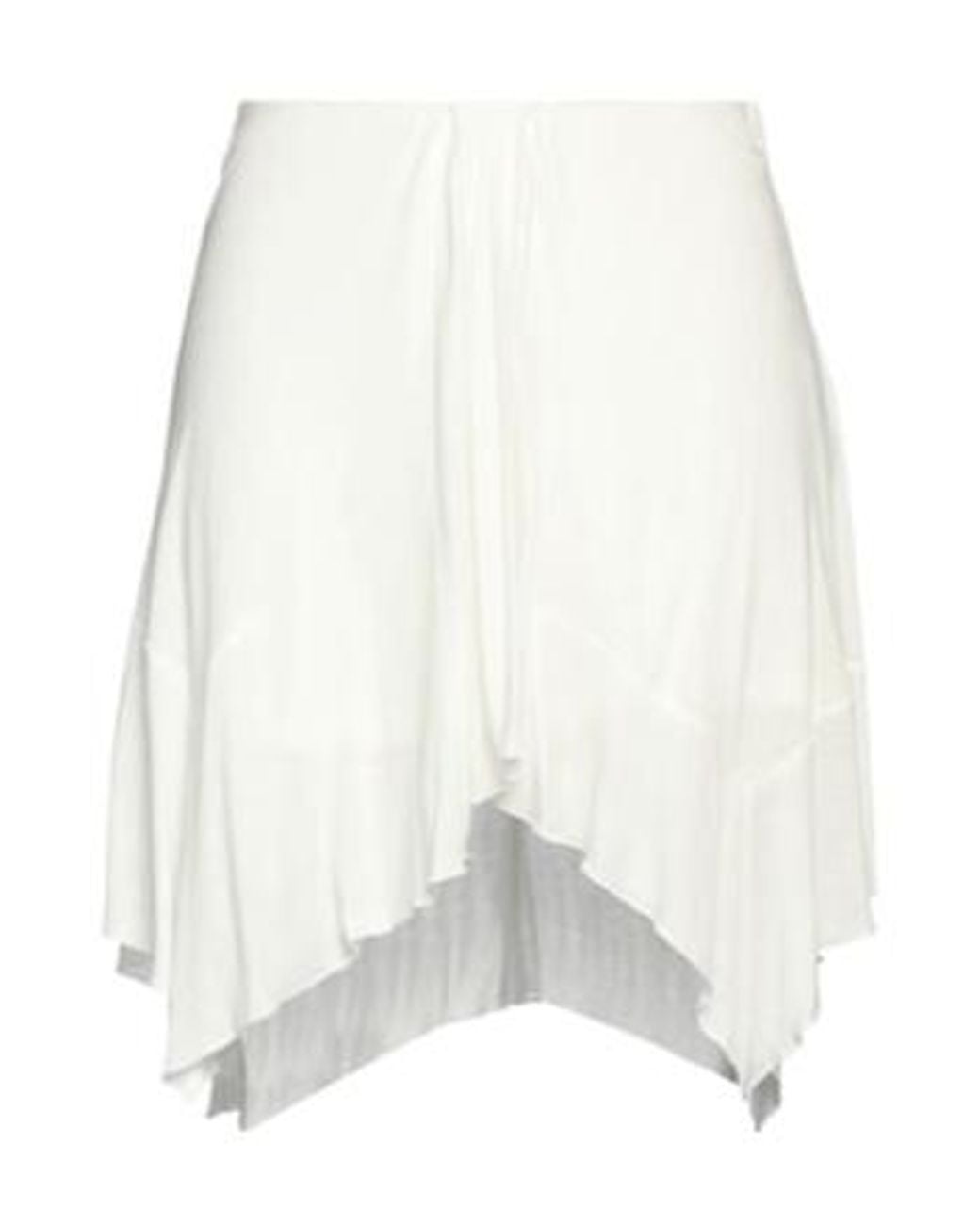 Isabel Marant White Solid Color Irregular Hem Fashion Midi Skirt