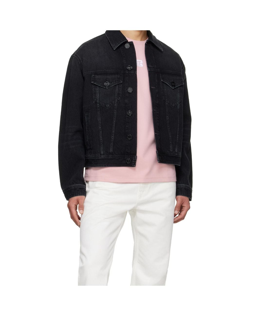 Balmain Blue Collared Button-Up Denim Jacket for men