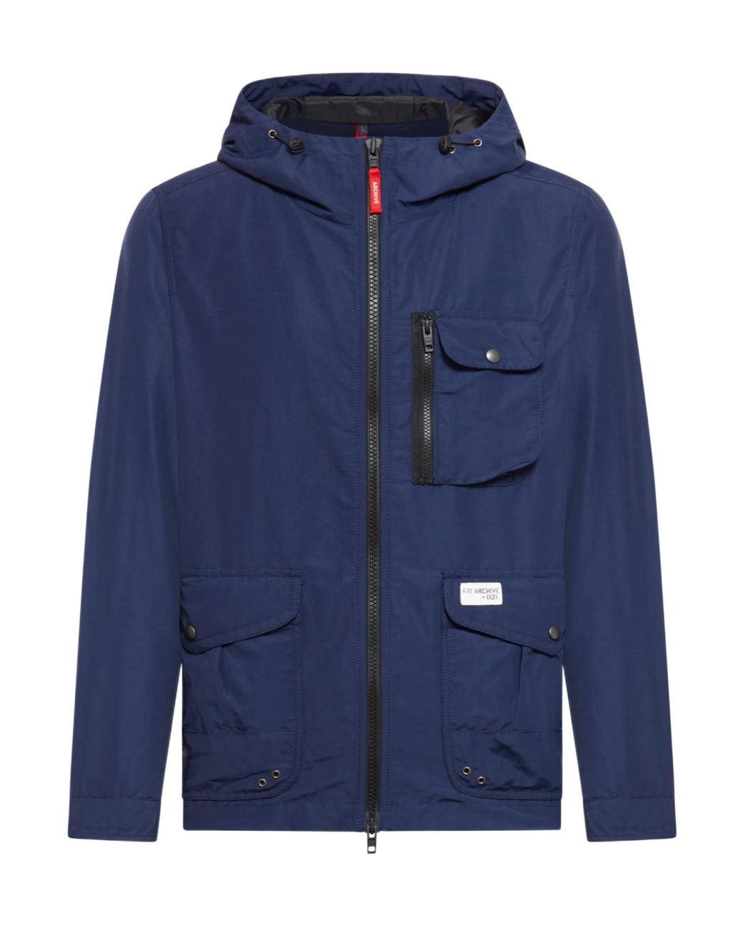 Fay Blue Zip-Up Hooded Jacket for men