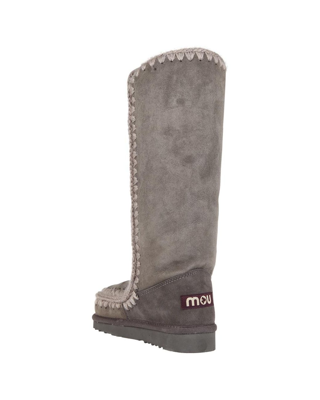 Mou White Splicing Design Knee-Length Boots