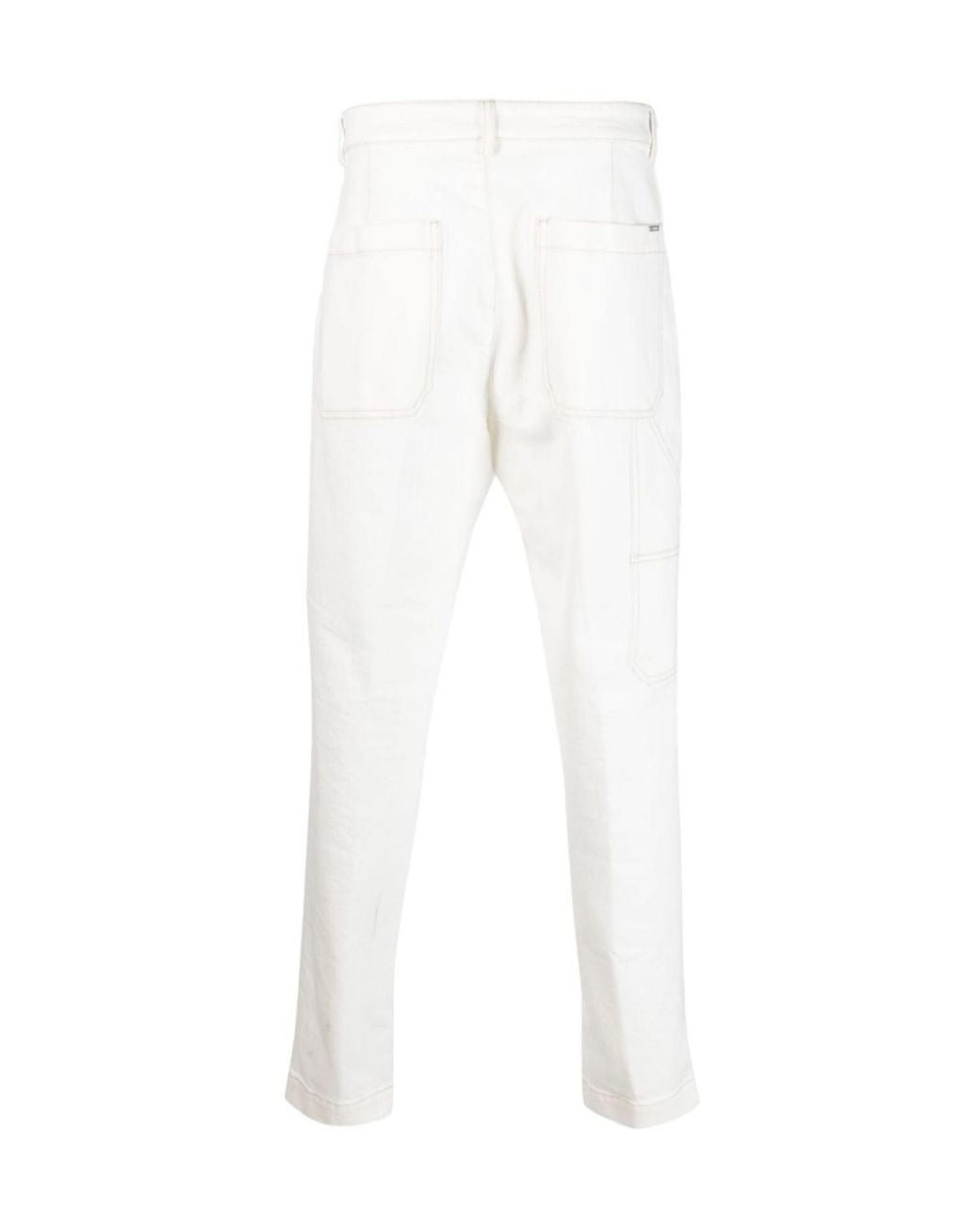 Peserico White Straight-Leg Stretch-Cotton Trousers for men