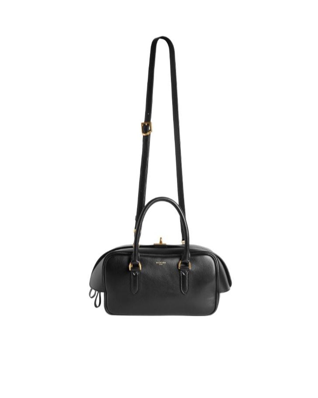 Balenciaga Black Le 7 Small Bowling Bag