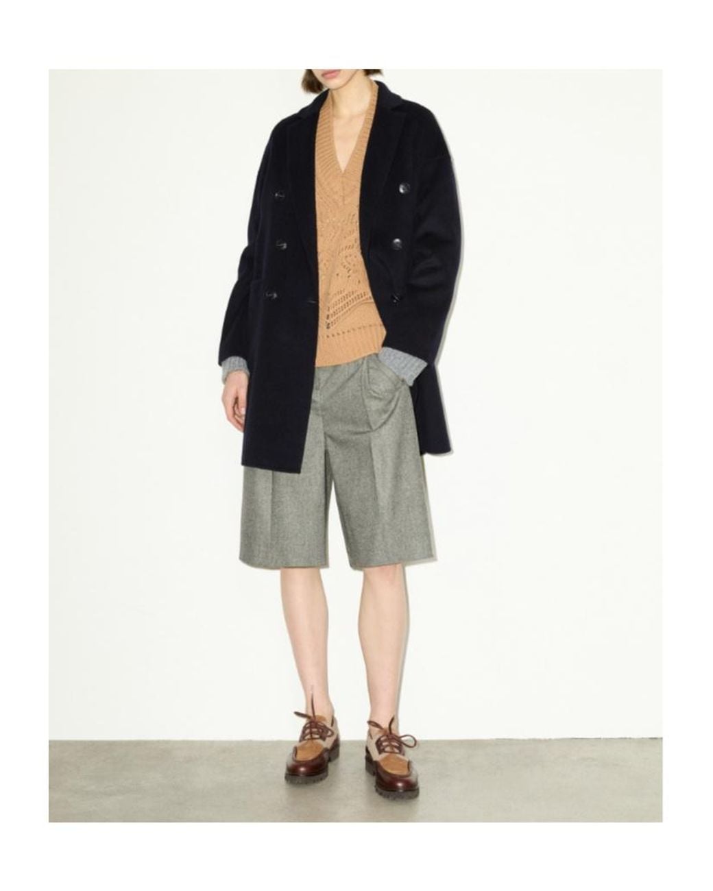 MAX&Co. Blue Double-Woven Wool Coat