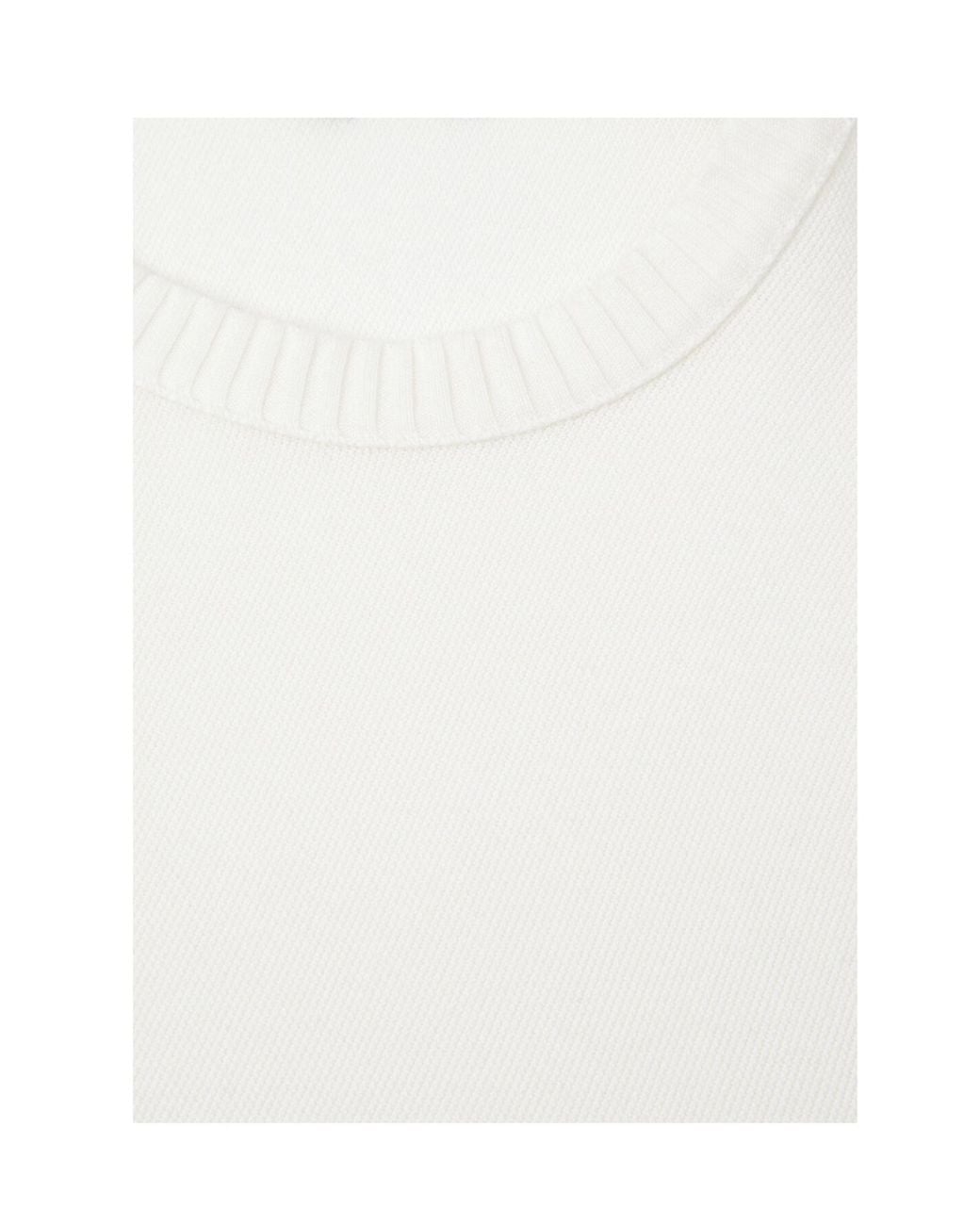 Loro Piana White Logo Long-Sleeved Knitted Pullover for men