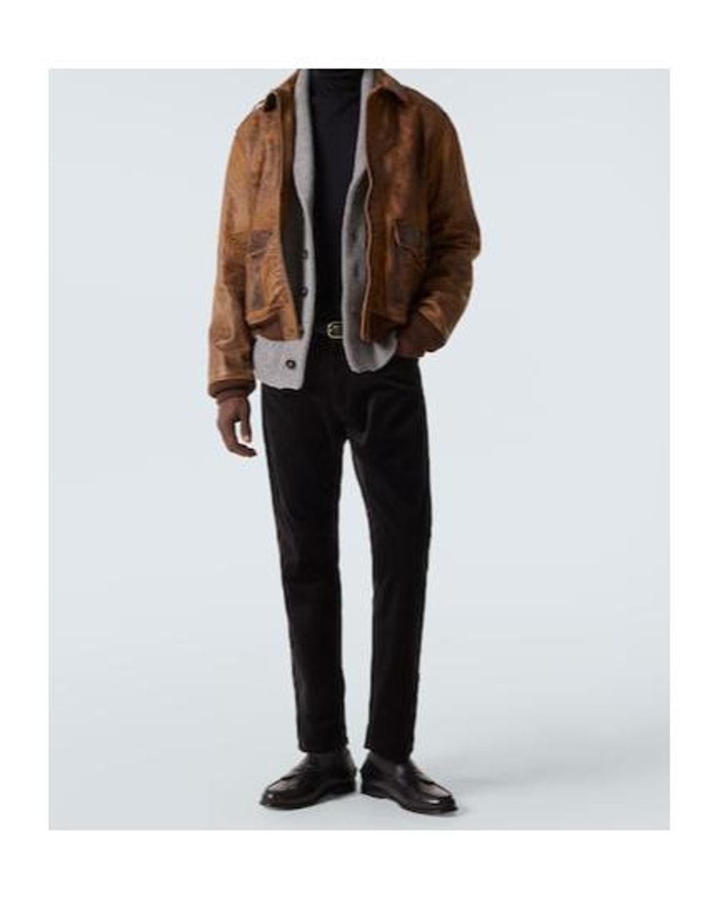 Ralph Lauren Black Mid-Rise Cotton Velvet Slim Pants for men