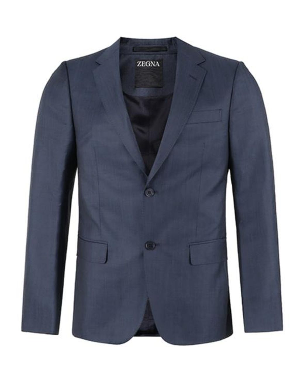 Zegna Blue Single-Breasted Two-Piece Suit for men
