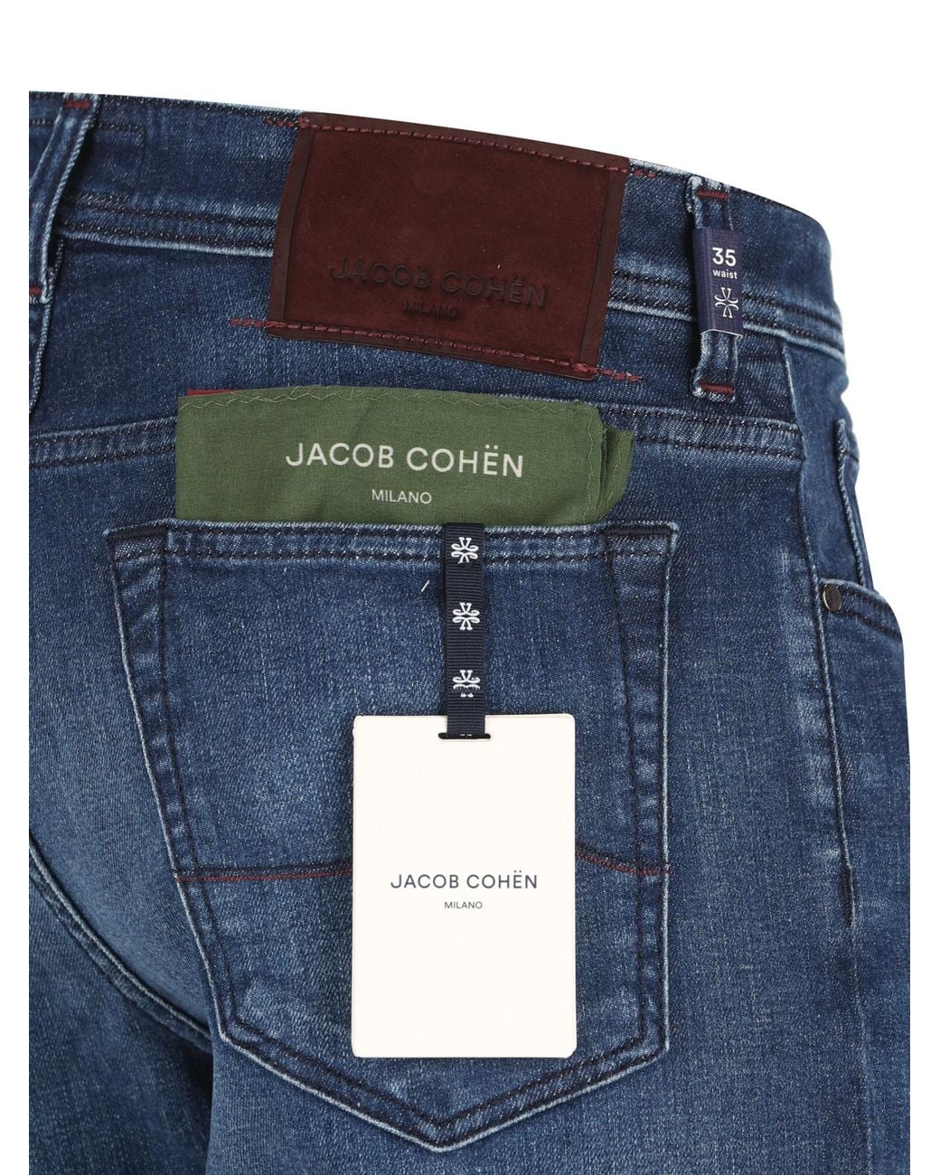 Jacob Cohen Blue Logo-Patch Pocket Jeans for men