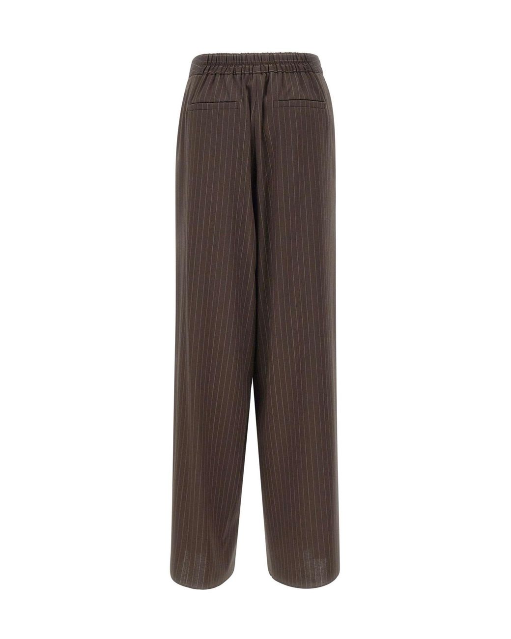 Marella Brown Maggio Pinstriped Palazzo Pants