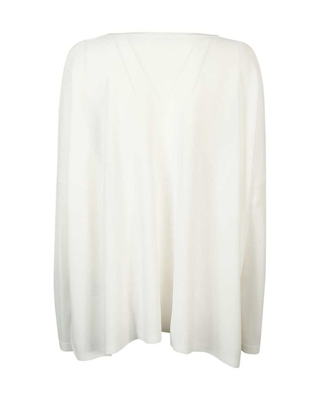 P.A.R.O.S.H. White Fine-Knit V-Neck Cardigan