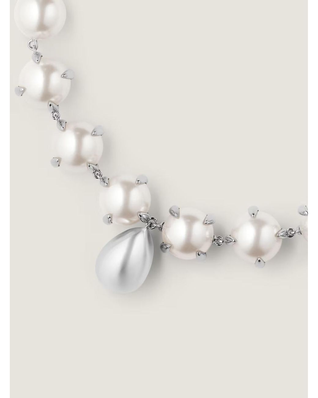Givenchy Metallic Spiky Pearl Necklace
