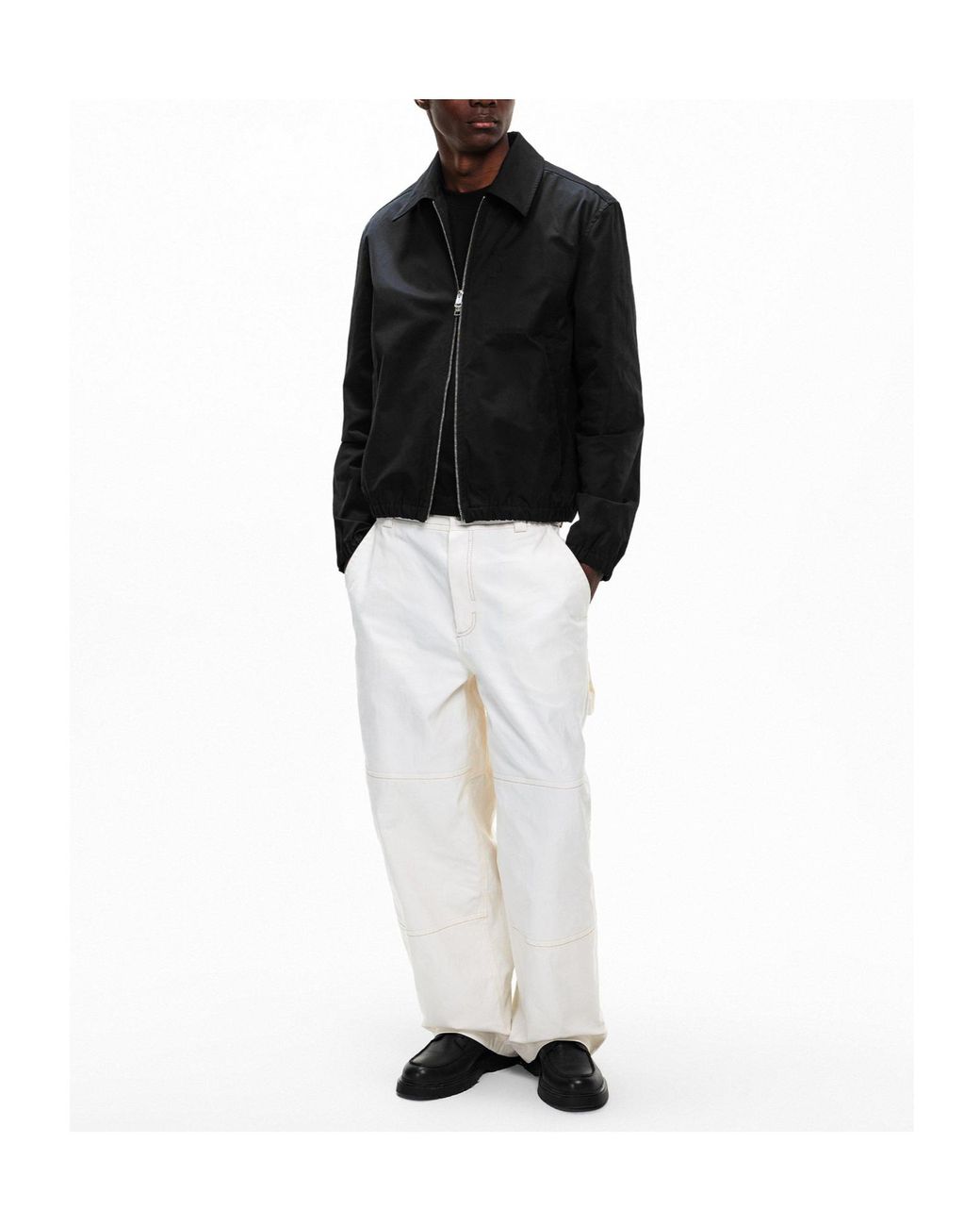 AMI Black Minimalist Cropped Jacket for men