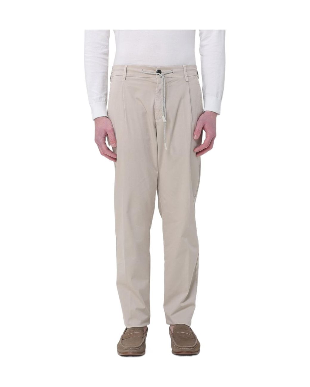 Eleventy Gray Casual Pants With Belt Loops for men