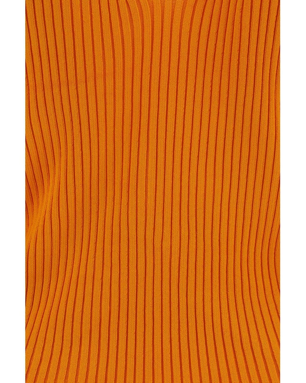 DIESEL Orange Ribbed Zip-Up Cardigan