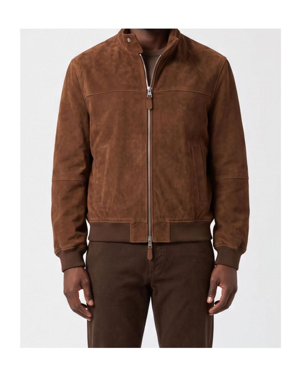 Seventy Brown Suede Bomber Jacket for men