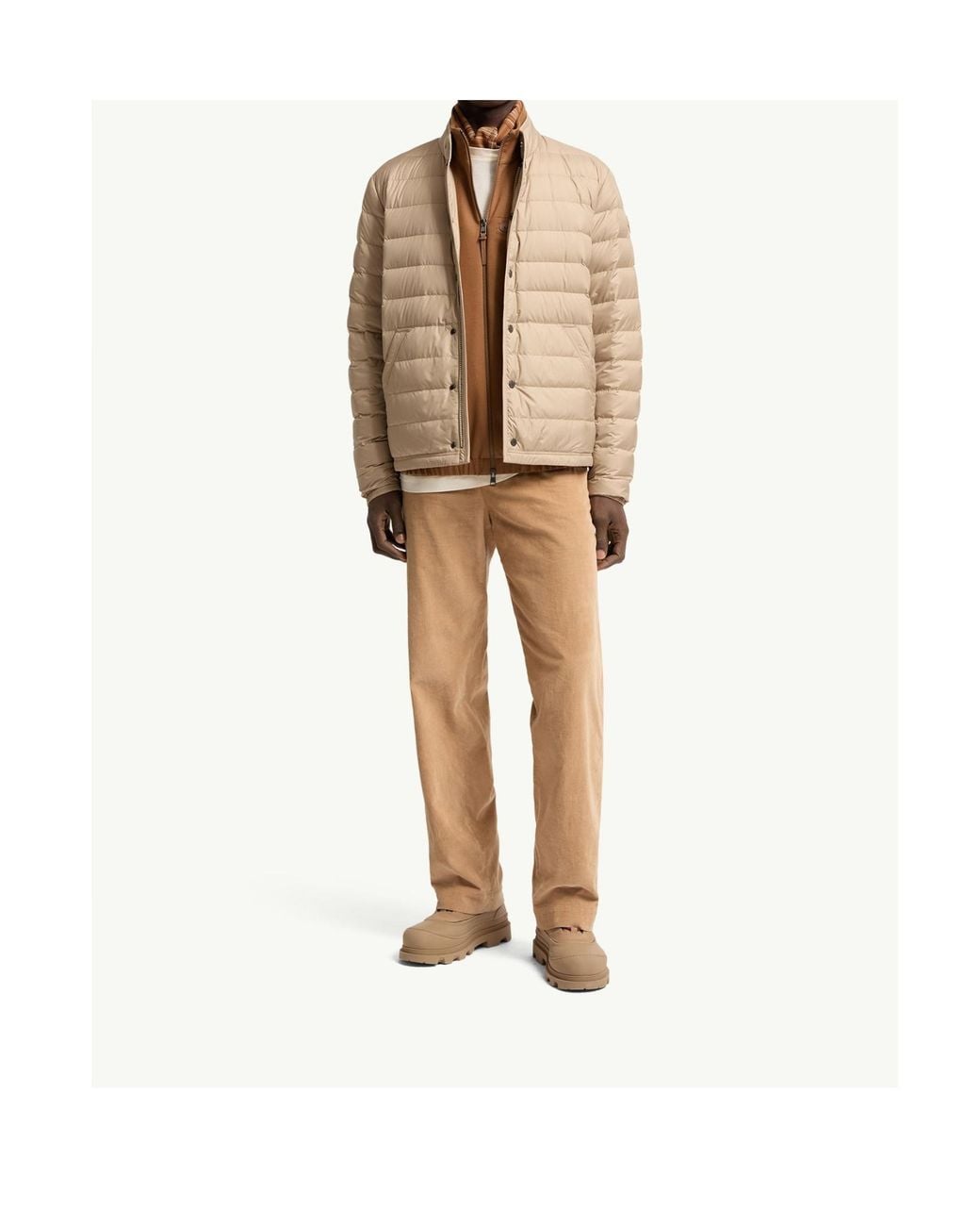 Moncler Natural Clorin Stand-Collar Padded Jacket for men