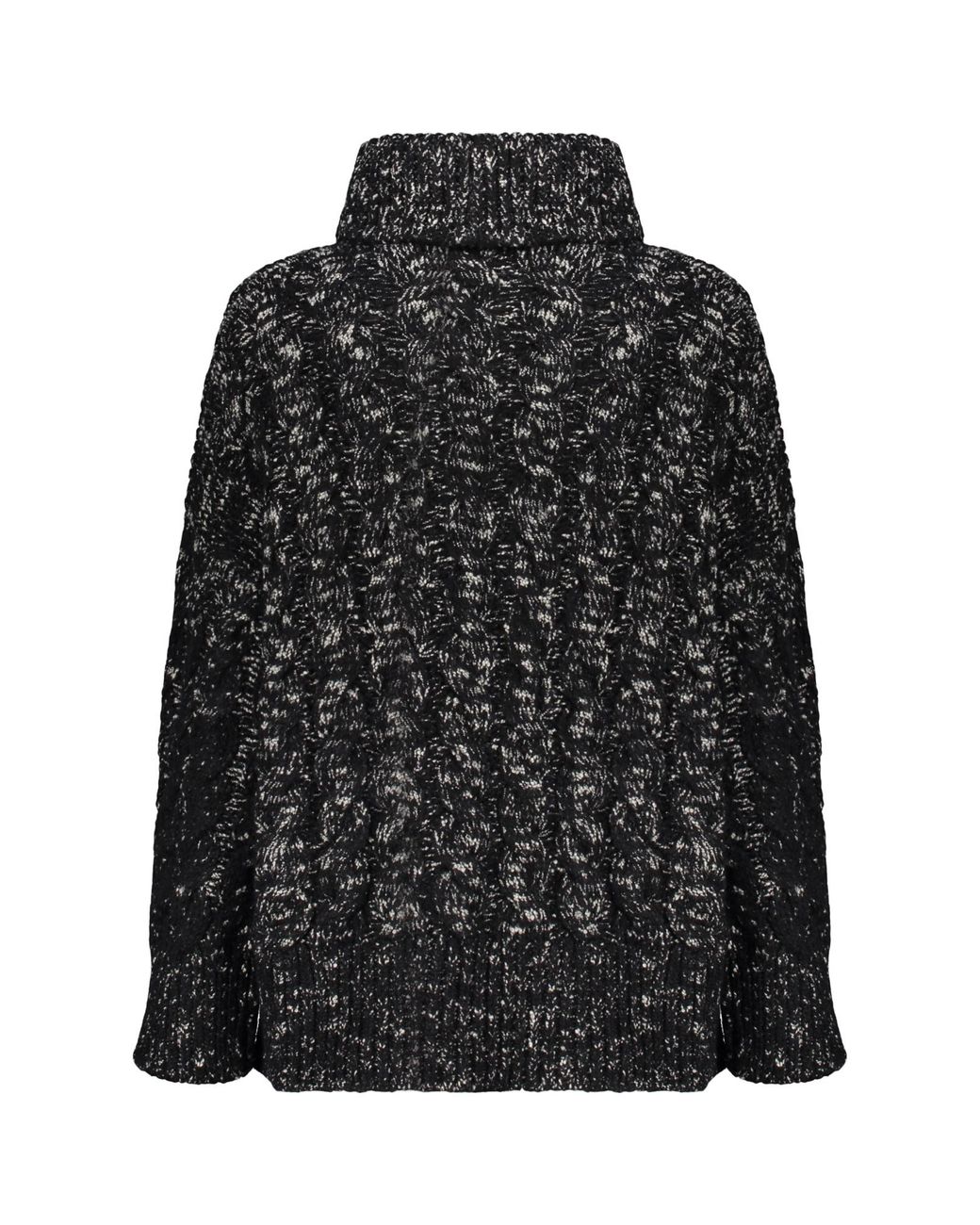 Herno Black Cable-Knit Turtleneck Knitted Sweater