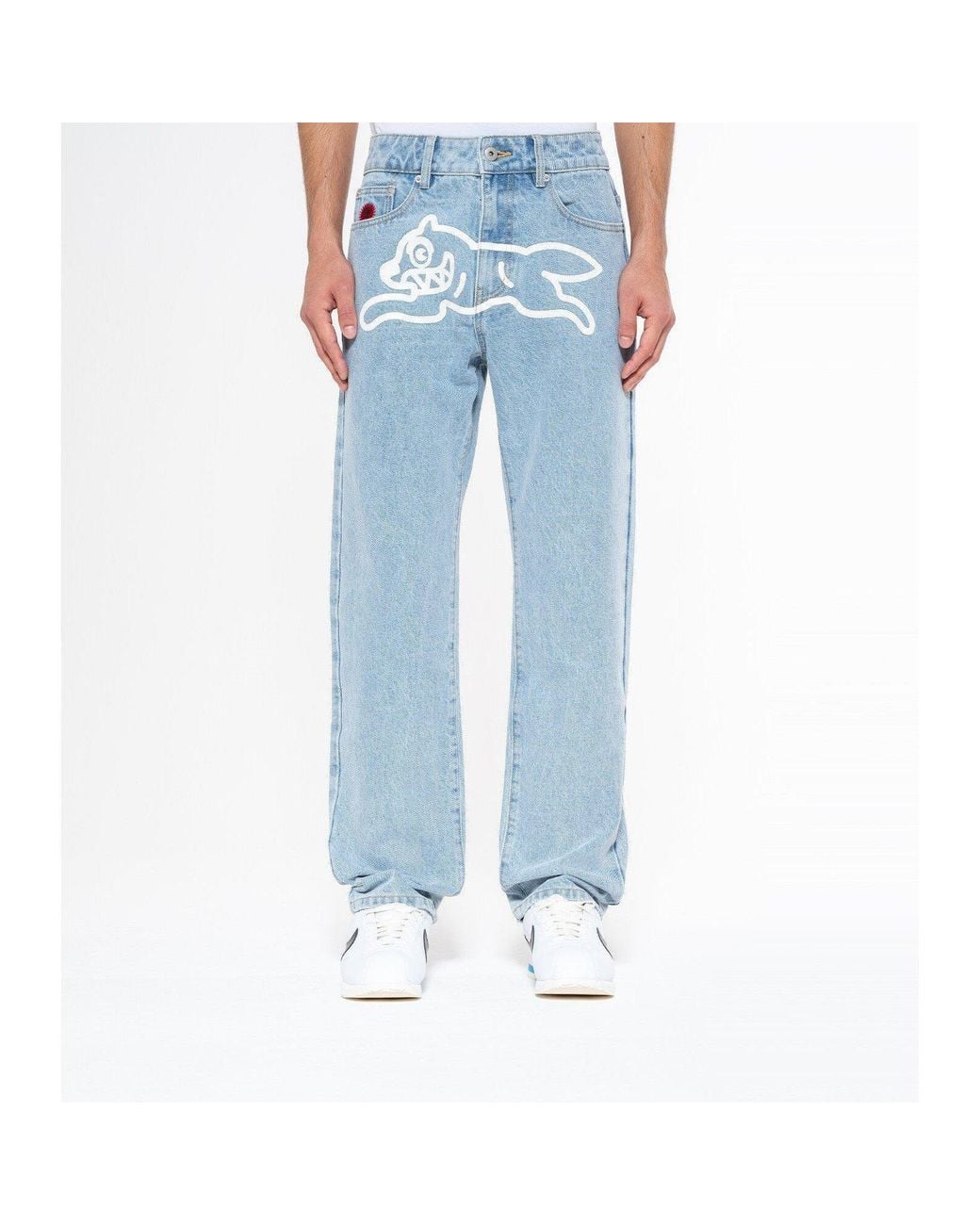 ICECREAM Blue Run Dog Straight Leg Jeans for men