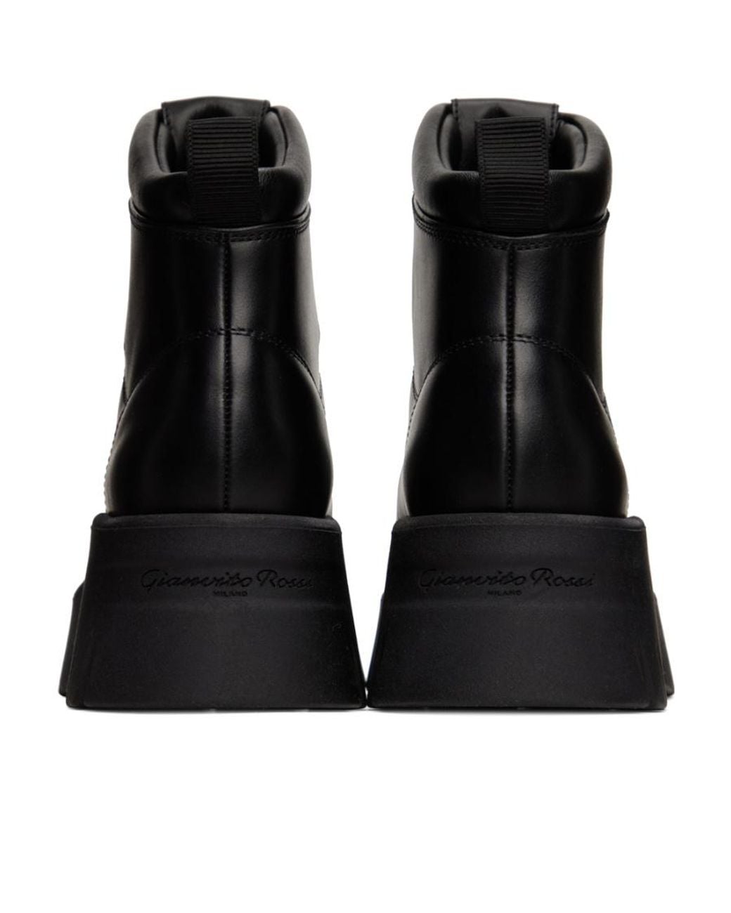 Gianvito Rossi Black Lace-Up Ankle Boots