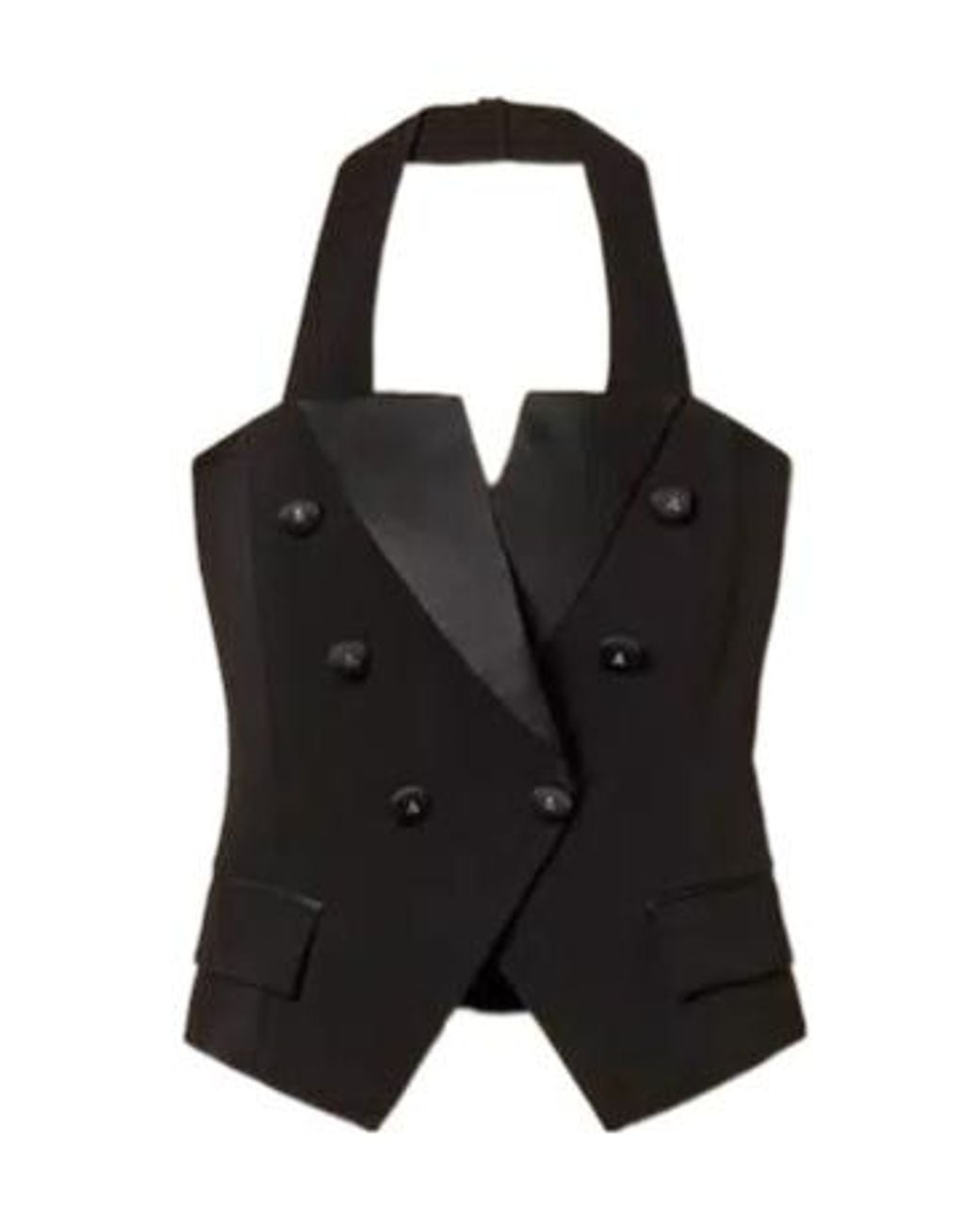 Twinset Black Logo Button Vest
