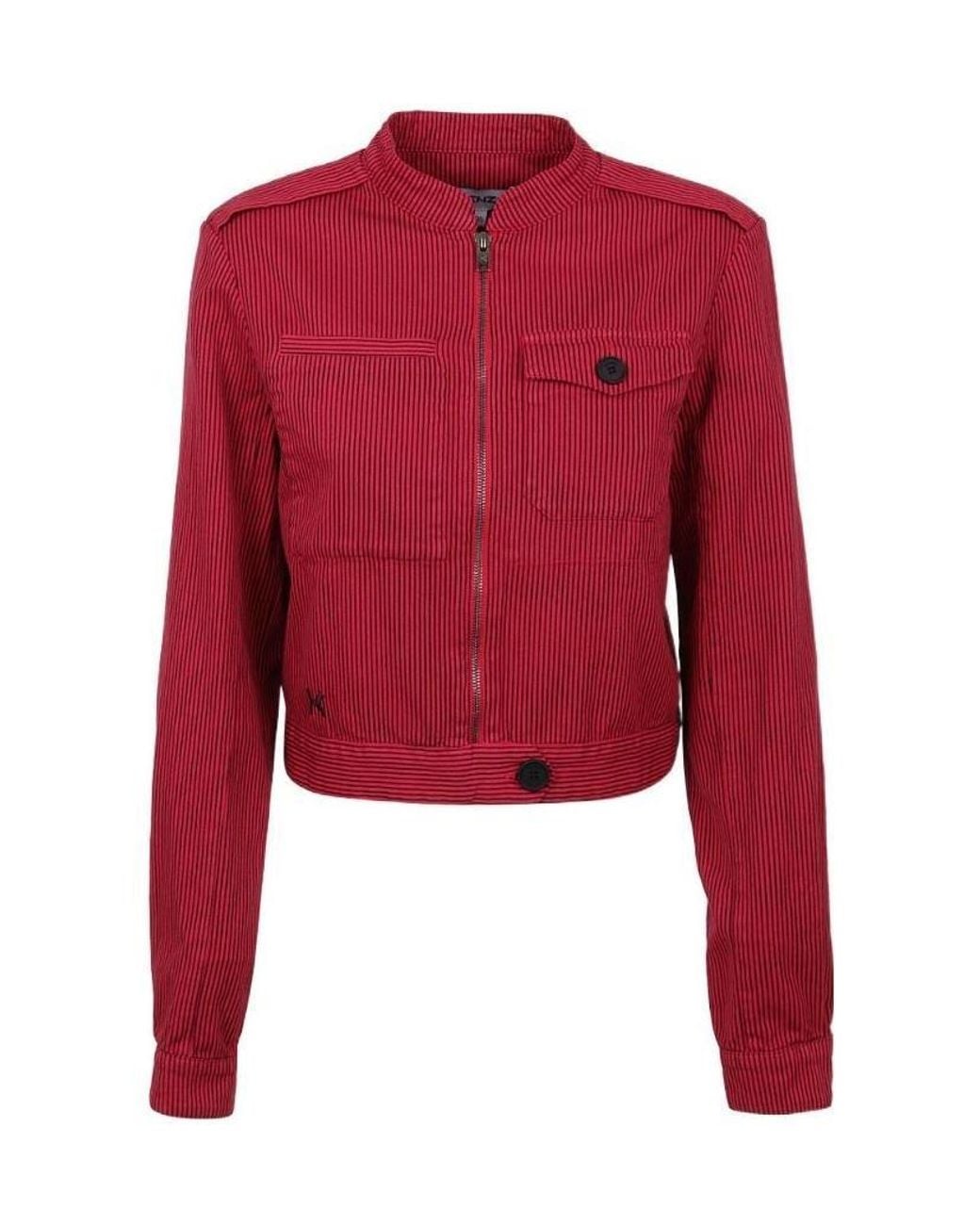 KENZO Red Cropped Denim Jacket