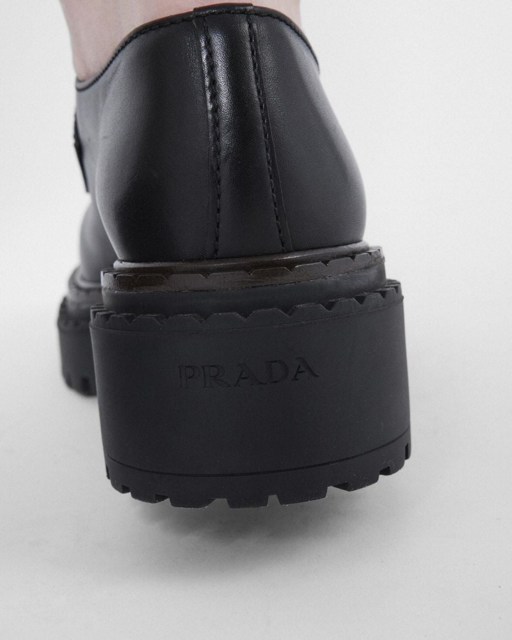Prada Black Triangle-Logo Slip-On Loafers