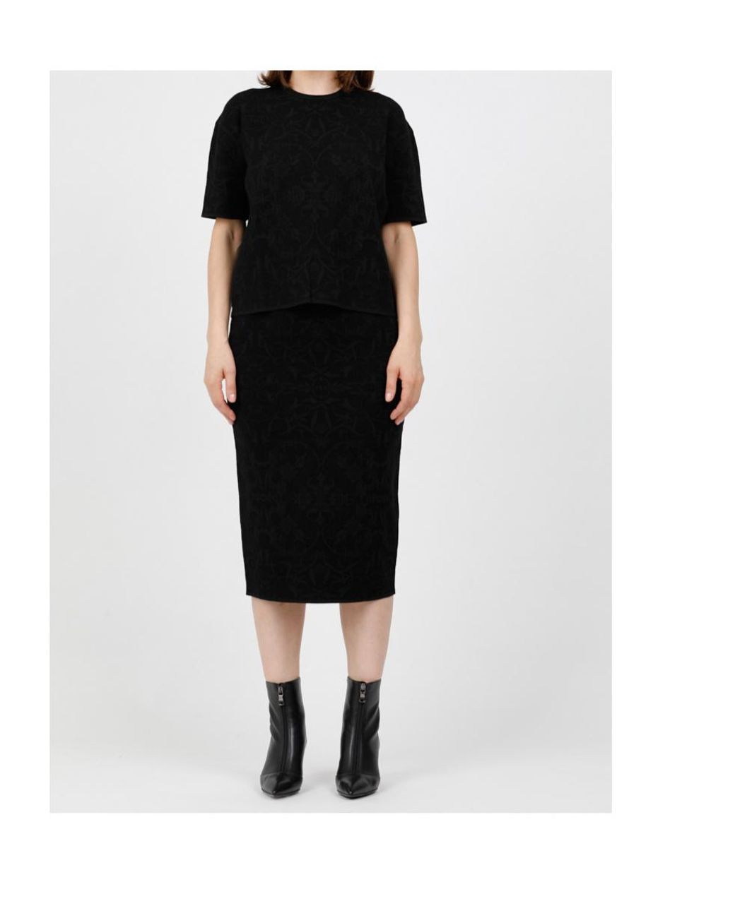 Max Mara Black Studio Adunco Straight Hem Midi Skirt