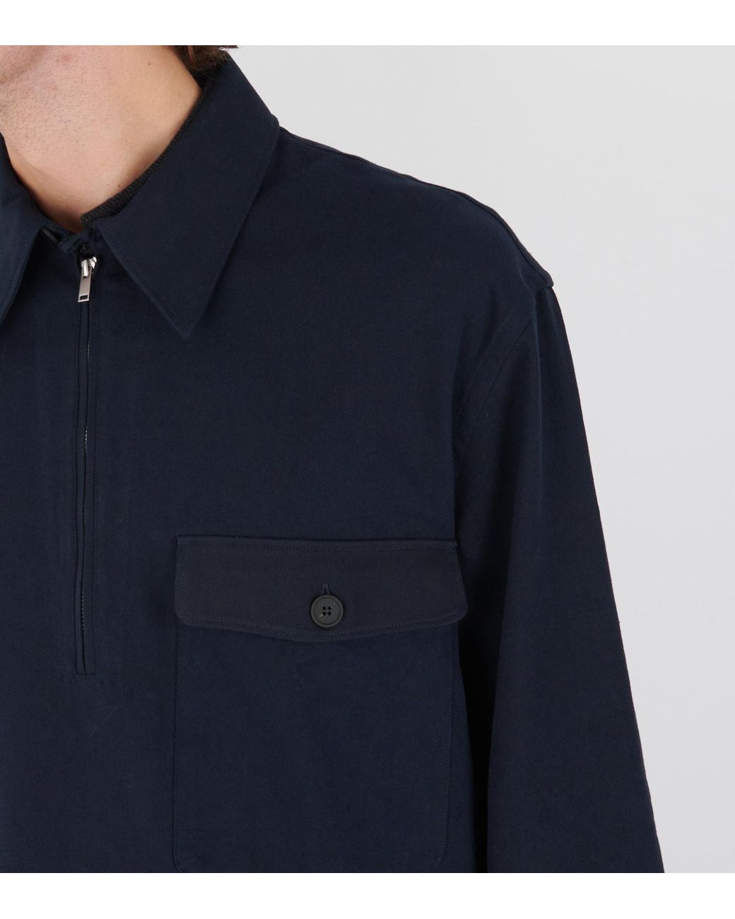 Studio Nicholson Blue Half-Zip Shirt for men
