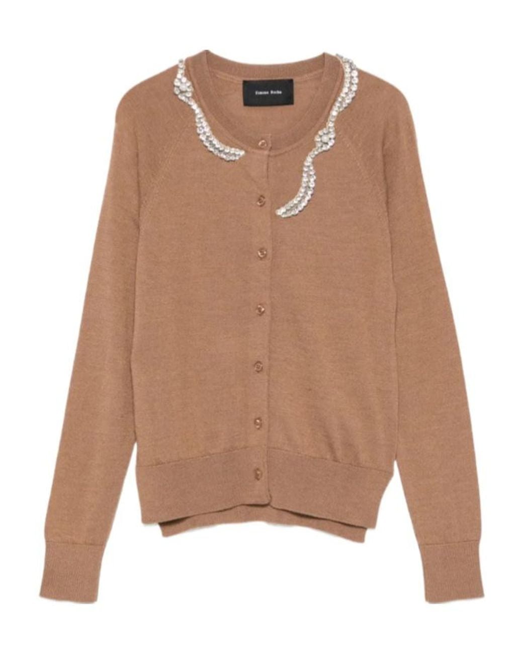 Simone Rocha Brown Crew Neck Long-Sleeved Sweater