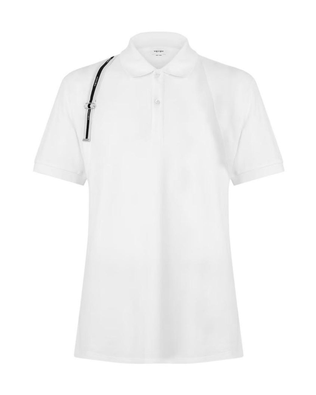 McQueen White Collared Shortsleeve Polo Shirt for men