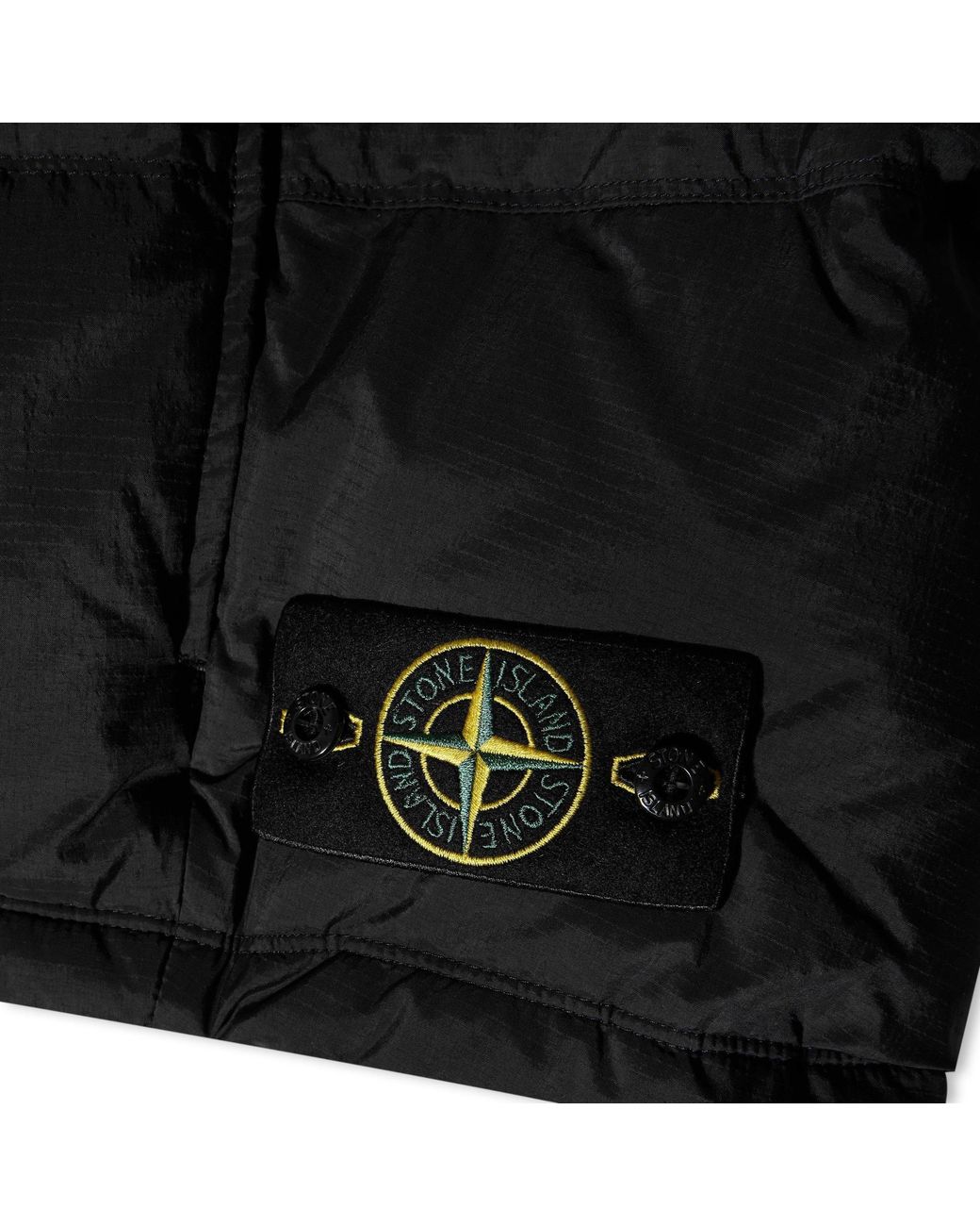 Stone Island Black Standcollar Thickened Vest for men