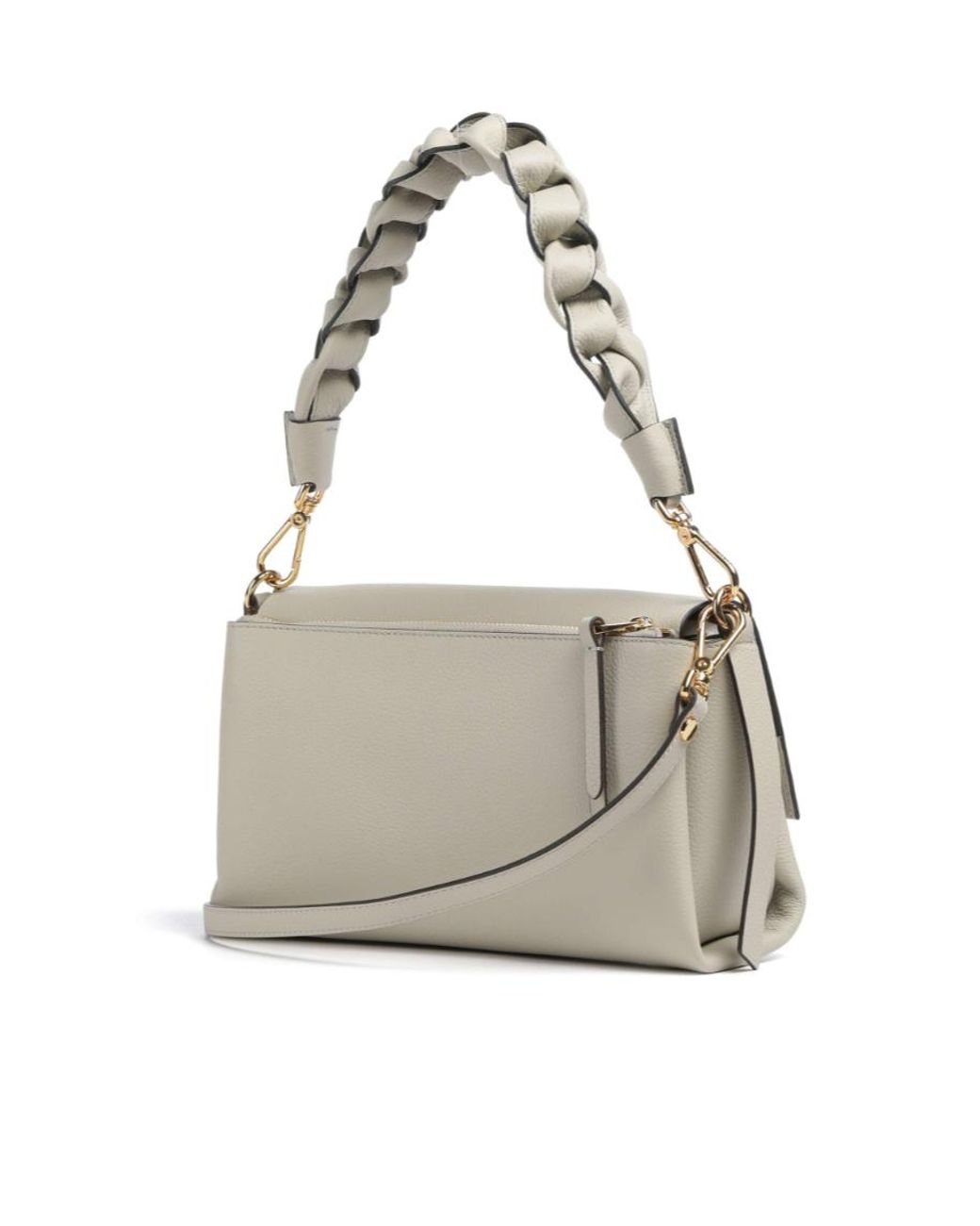 Coccinelle White Boheme Woven-Handle Shoulder Bag