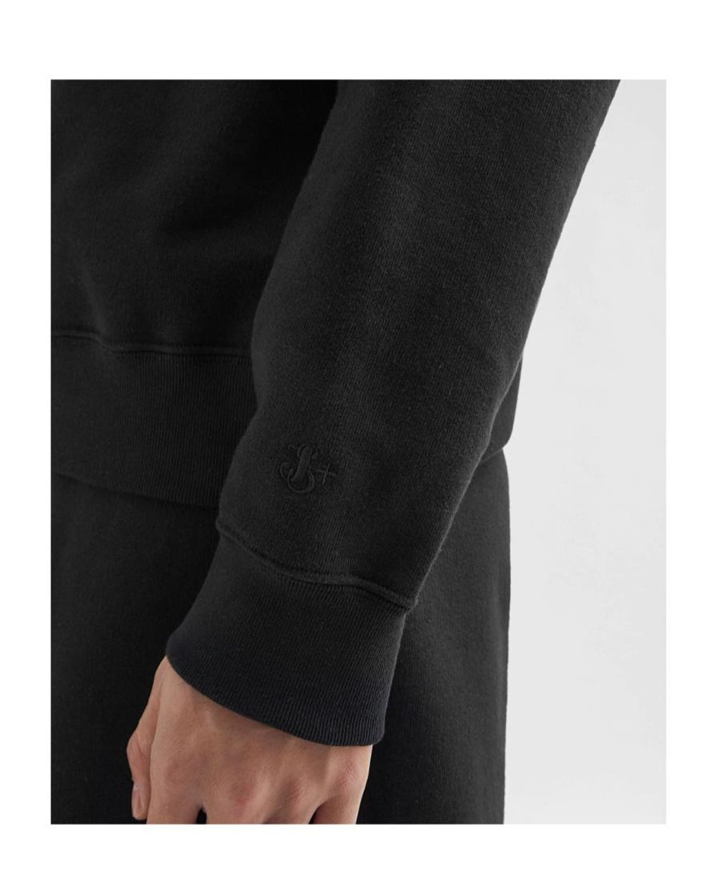 Jil Sander Black Cotton Terry Hooded Sweatshirt for men