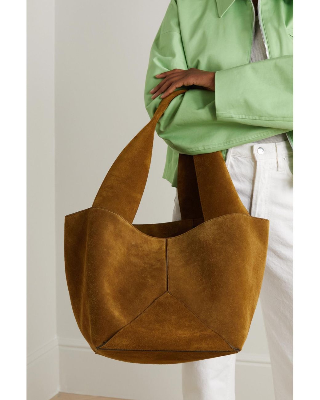 Metier Brown Medium Suede Tote