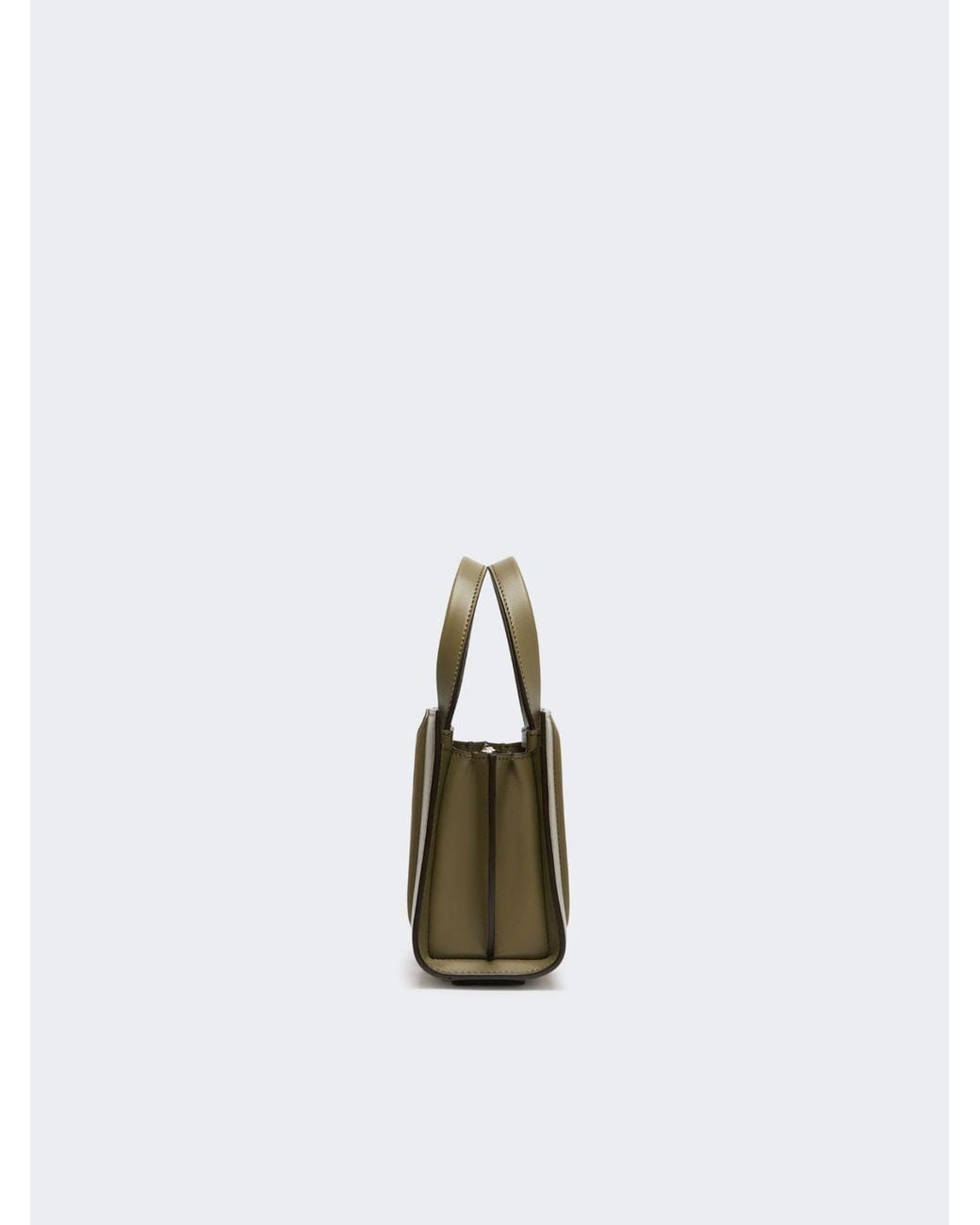 Max Mara Green Panelled Leather Clutch Bag
