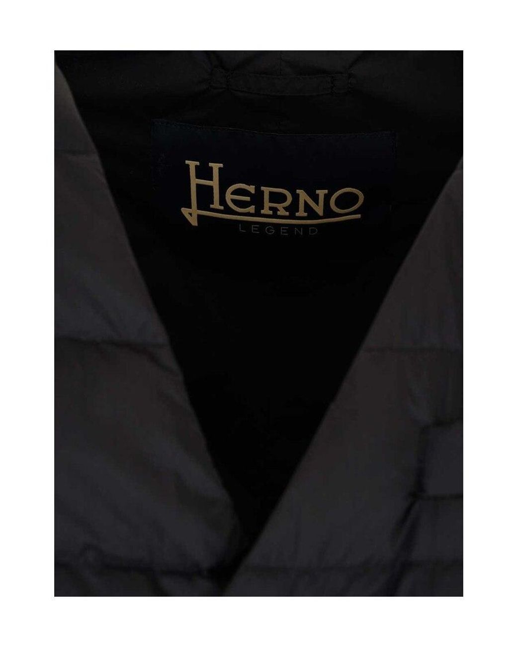 Herno Blue Padded Button-Up Gilet for men