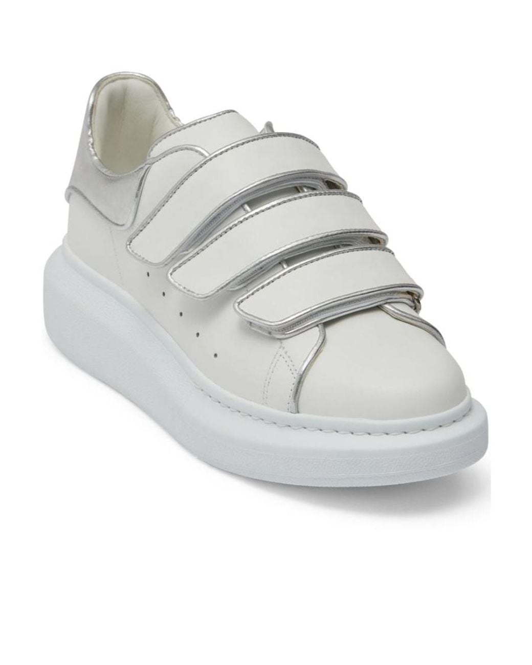 McQueen Gray Touch-Strap Low-Top Sneakers