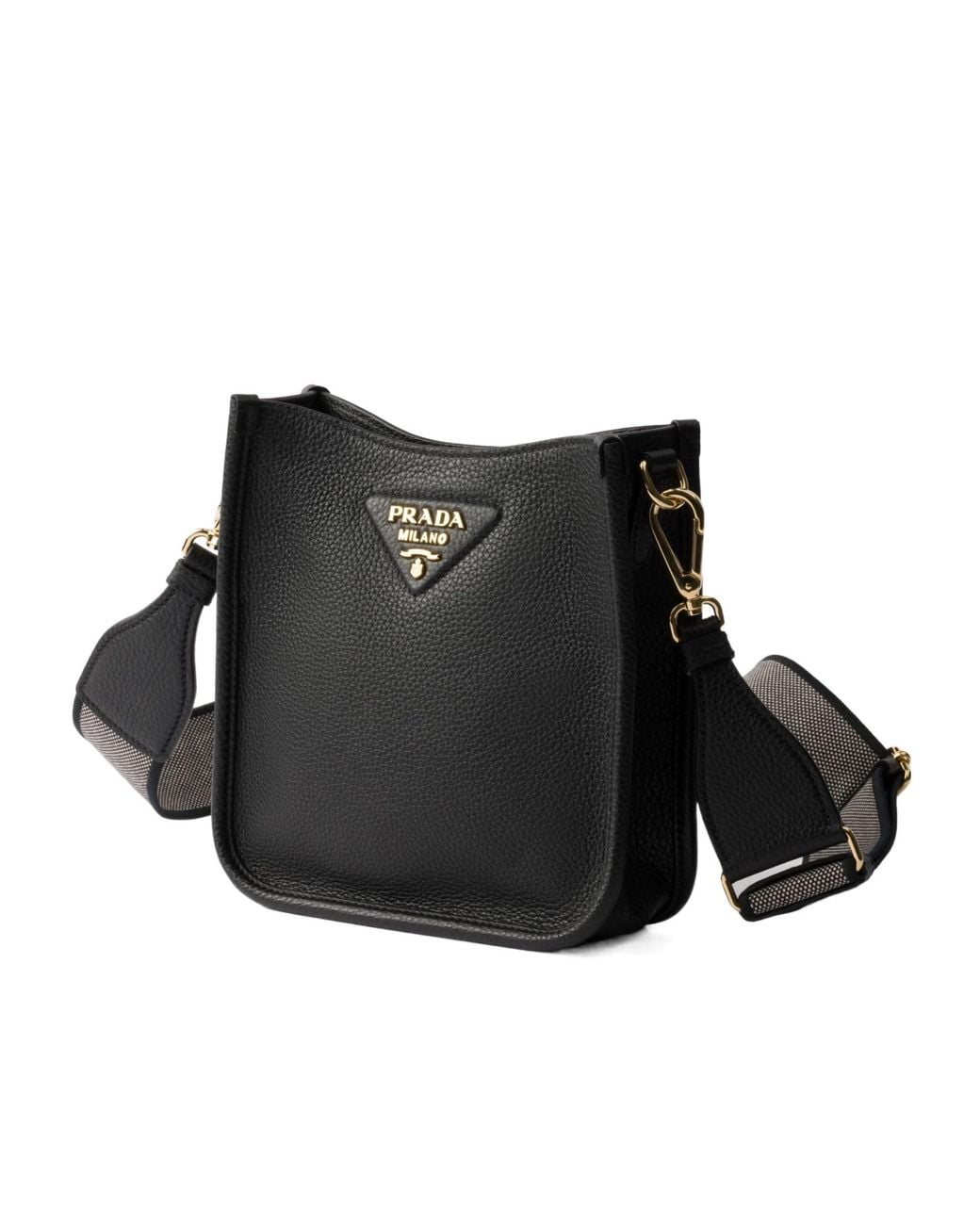Prada Black Logo Plaque Crossbody Bag