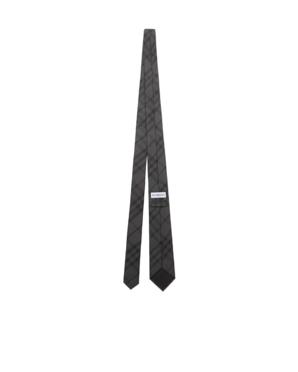 Burberry White Checked Pointed Tip Tie for men